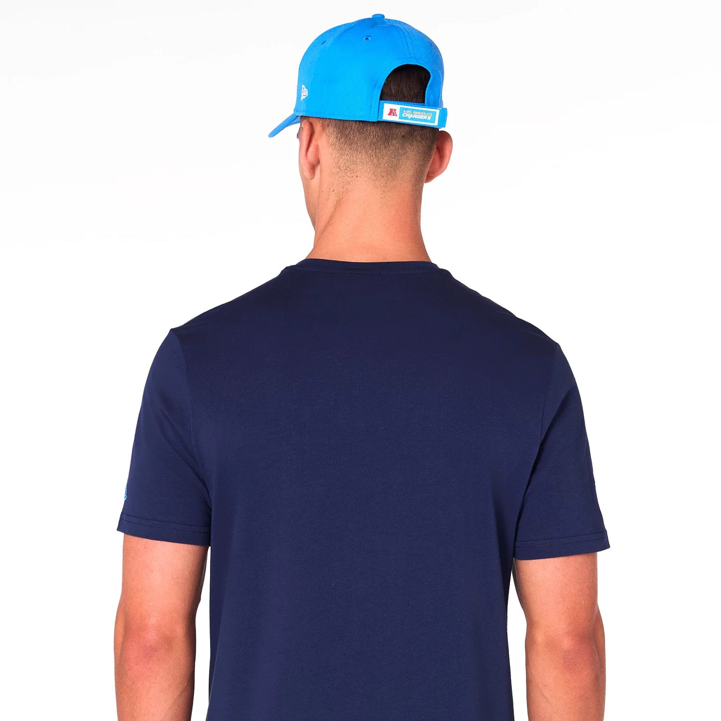 The Male model is wearing LA Chargers NFL Blue T-Shirt 7