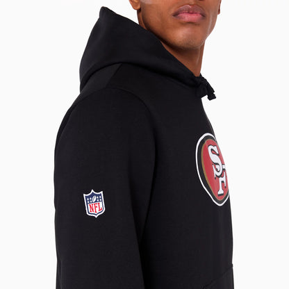 The Male model is wearing San Francisco 49ers NFL Black Pullover Hoodie 6