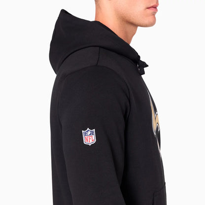 The Male model is wearing New Orleans Saints NFL Black Pullover Hoodie 5