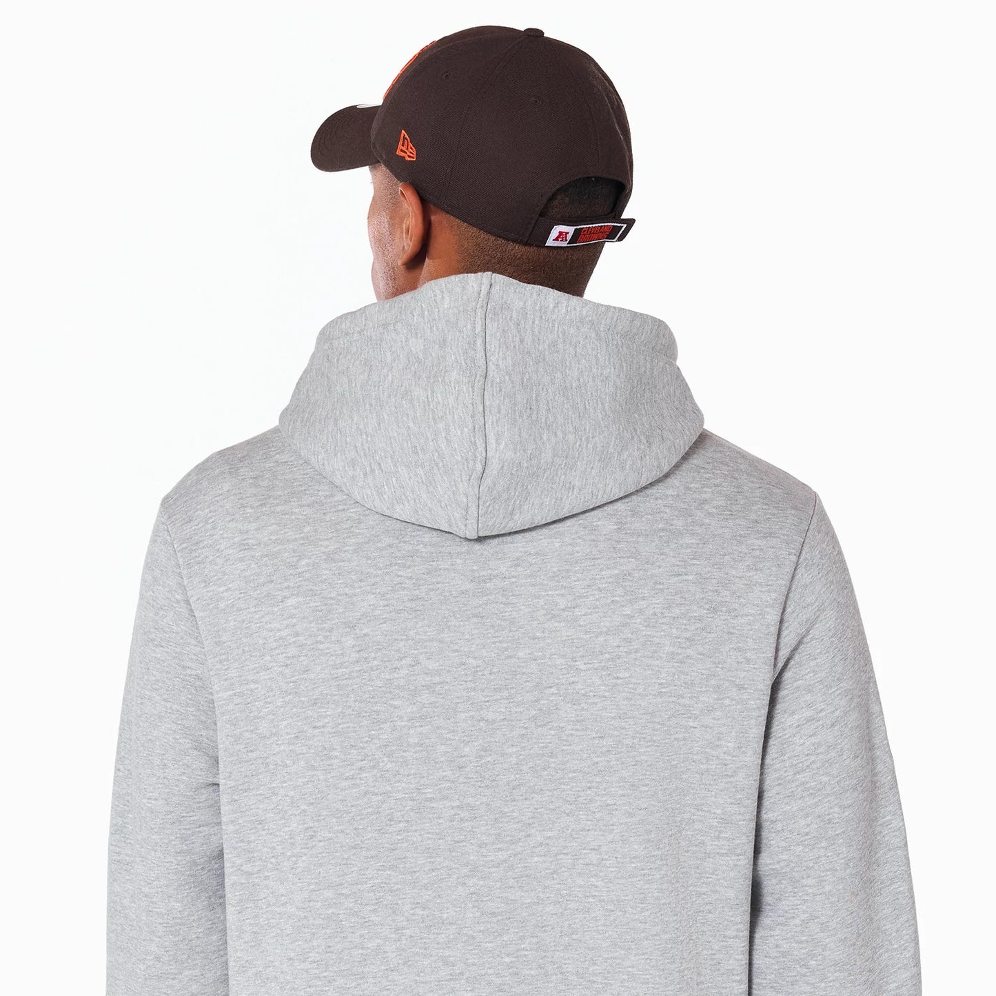 The Male model is wearing Cleveland Browns NFL Grey Pullover Hoodie 6