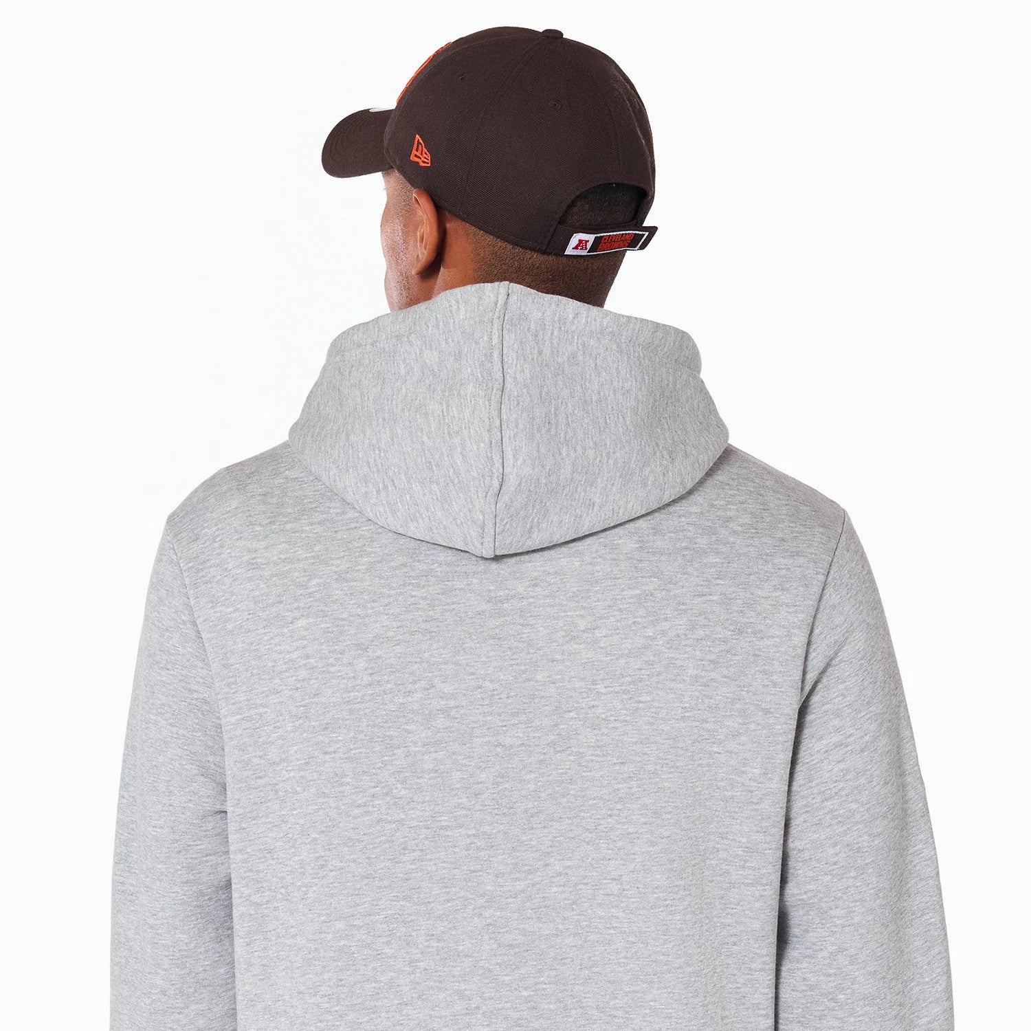 The Male model is wearing Cleveland Browns NFL Grey Pullover Hoodie 6