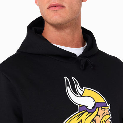 The Male model is wearing Minnesota Vikings NFL Black Pullover Hoodie 4