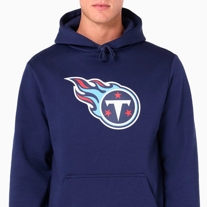 The Male model is wearing Tennessee Titans NFL Navy Pullover Hoodie 3