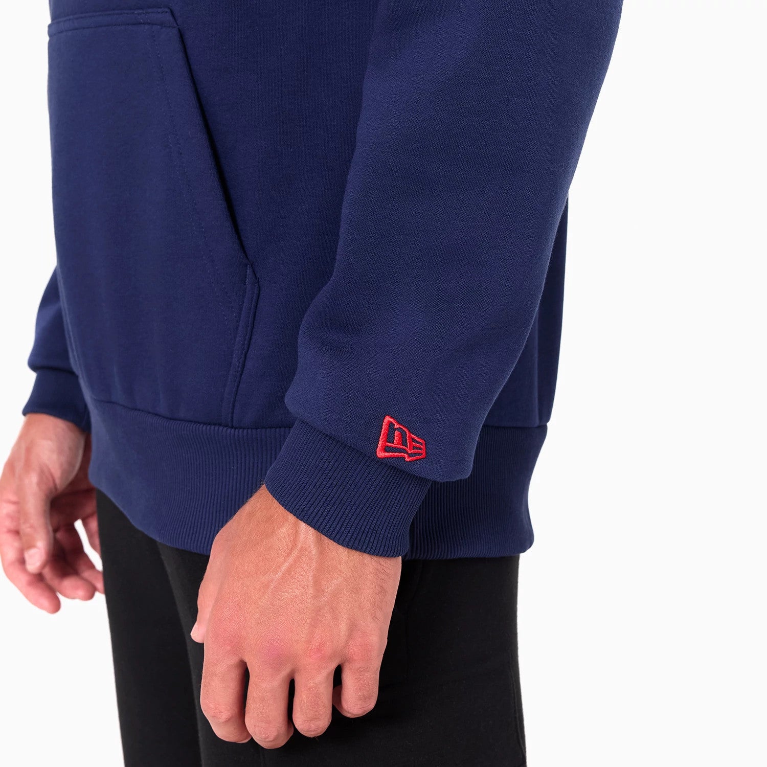 The Male model is wearing Tennessee Titans NFL Navy Pullover Hoodie 5