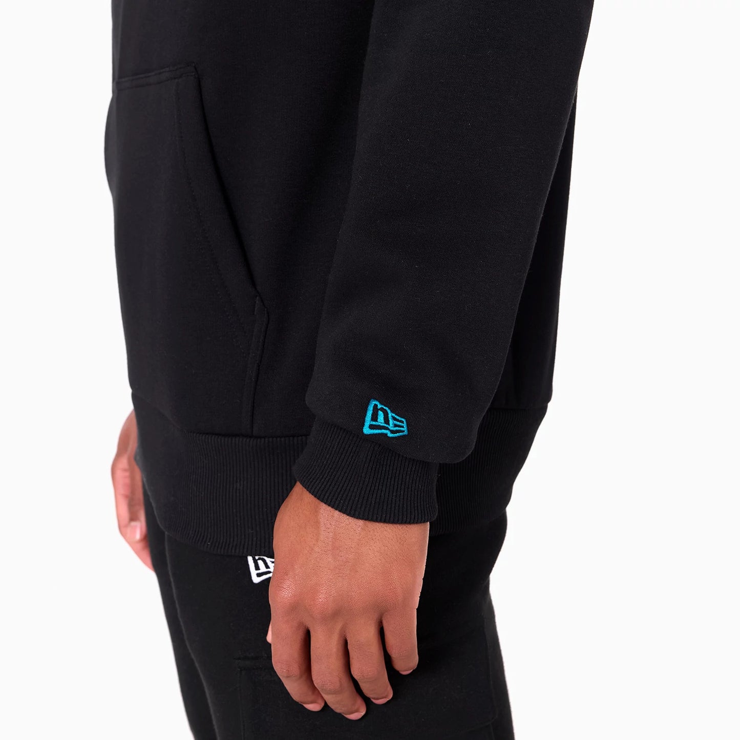 The Male model is wearing Jacksonville Jaguars NFL Black Pullover Hoodie 5