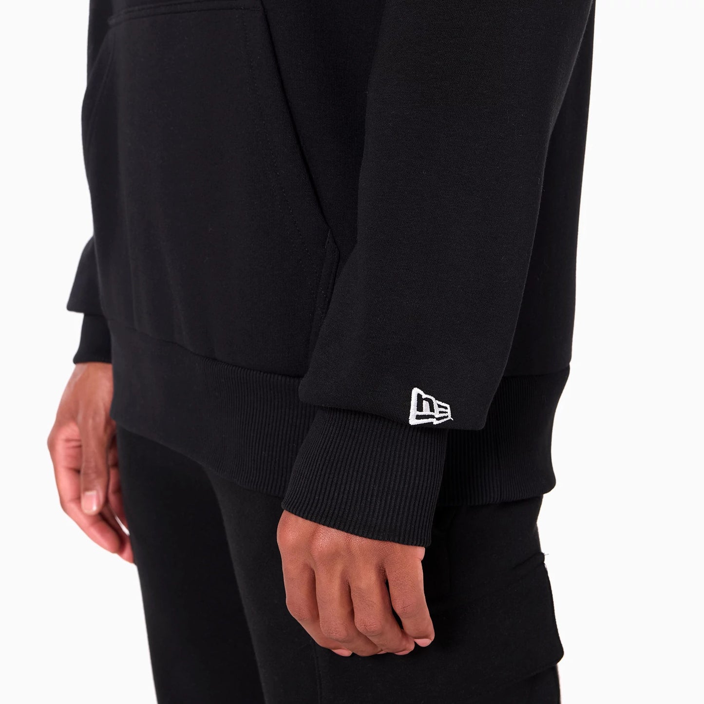 The Male model is wearing Atlanta Falcons NFL Black Pullover Hoodie 7