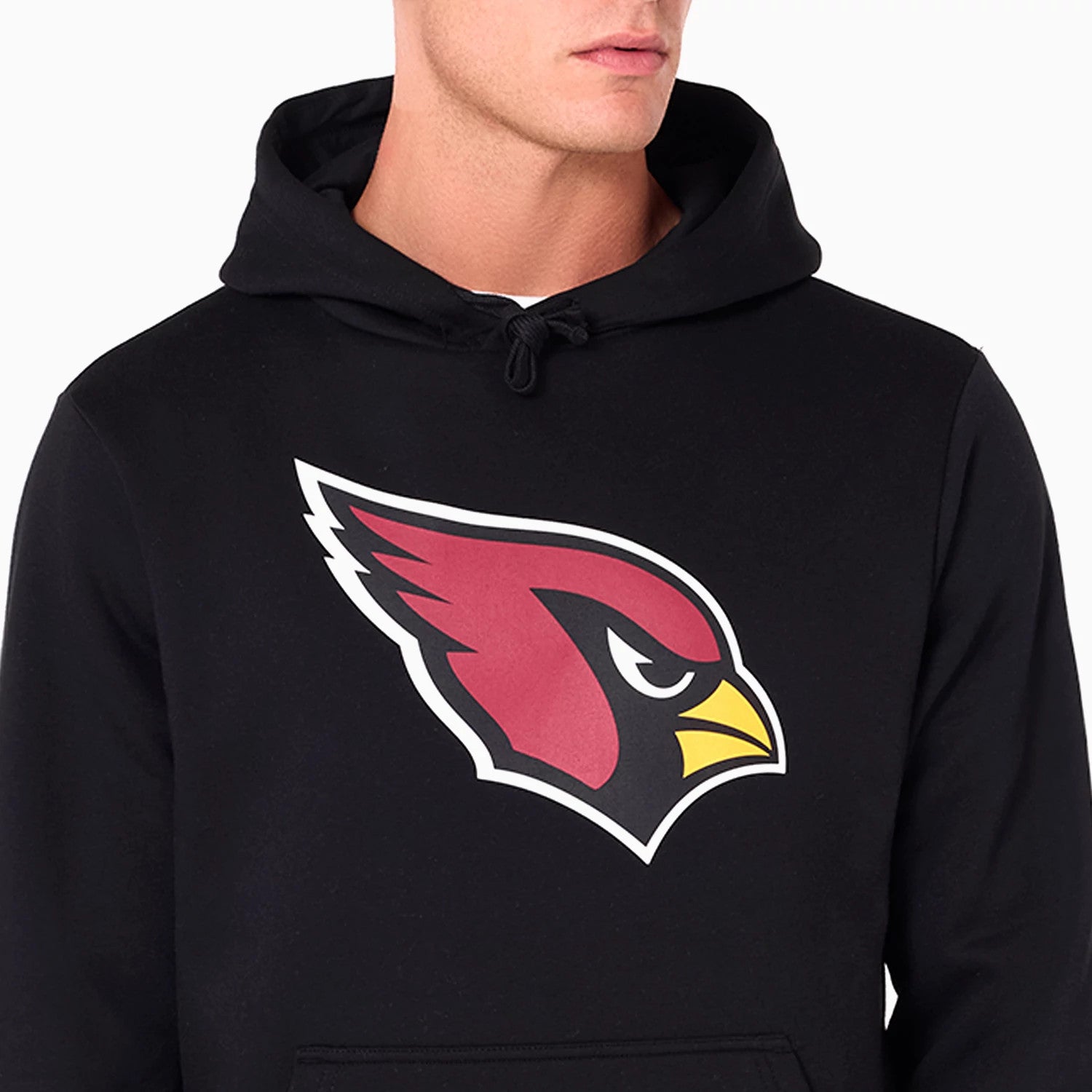 The Male model is wearing Arizona Cardinals NFL Black Pullover Hoodie 3
