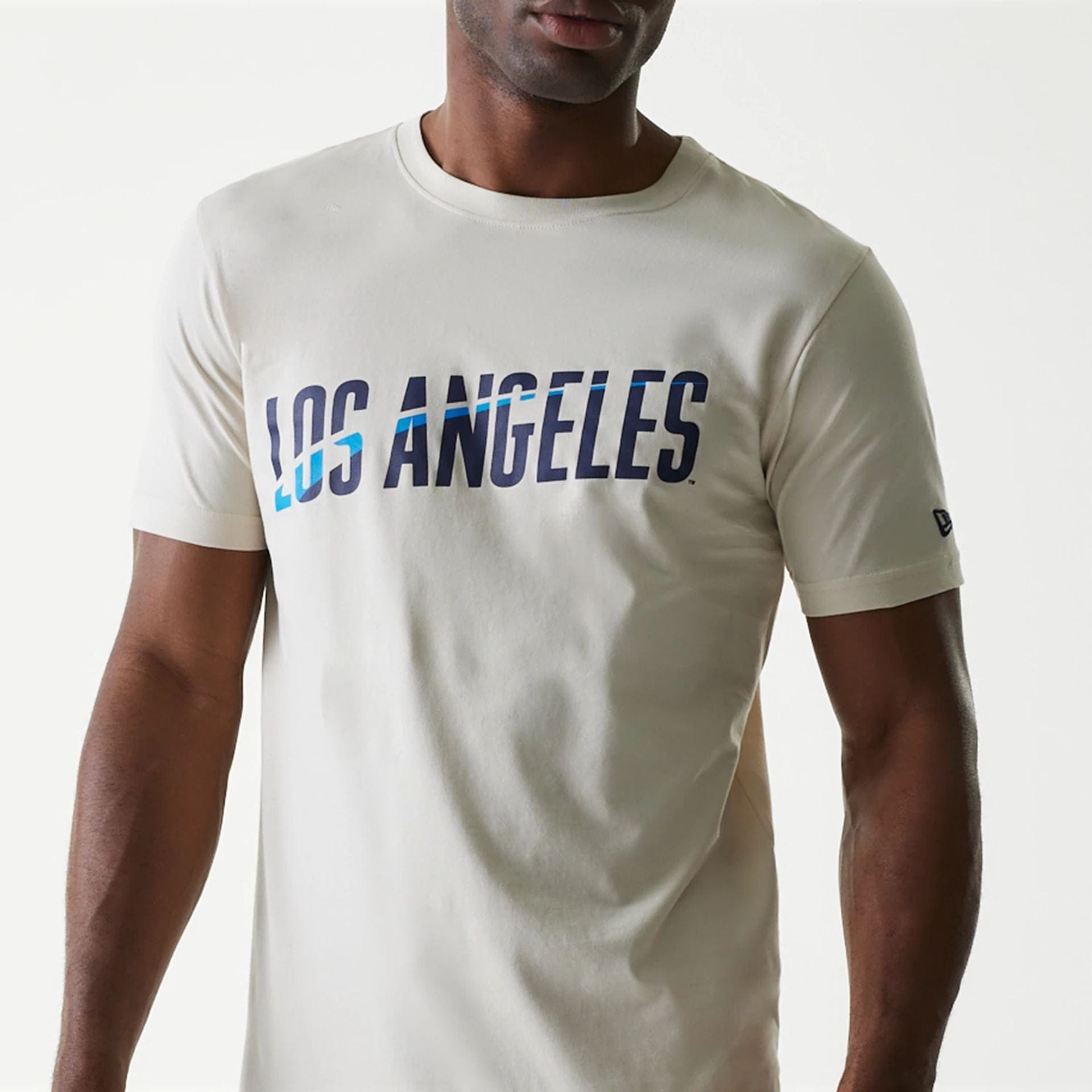 The Male model is wearing LA Dodgers MLB City Connect Cream T-Shirt 4