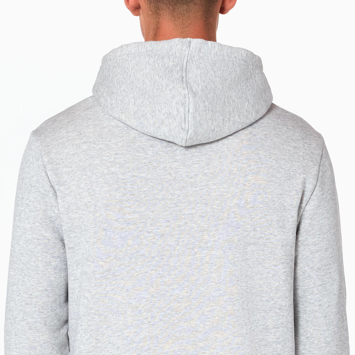New Era Washington Wizards NBA Grey Pullover Hoodie, rear view showing the light grey texture of the hoodie with a plain back and an attached hood.