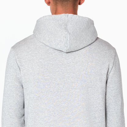 New Era Washington Wizards NBA Grey Pullover Hoodie, rear view showing the light grey texture of the hoodie with a plain back and an attached hood.