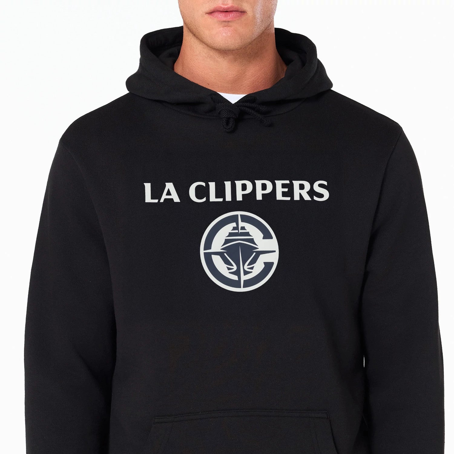 The Male model is wearing LA Clippers NBA Black Pullover Hoodie 5