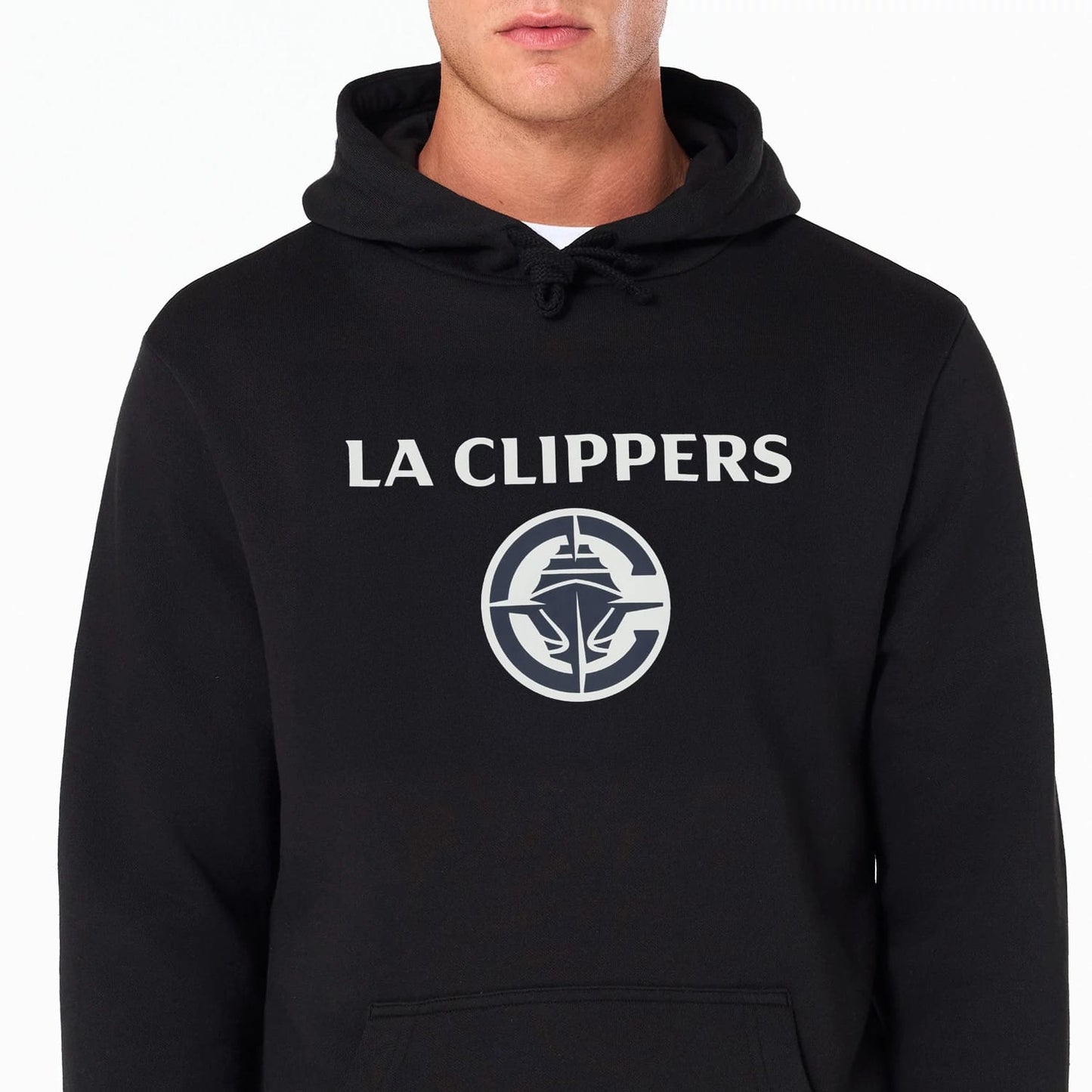 The Male model is wearing LA Clippers NBA Black Pullover Hoodie 5