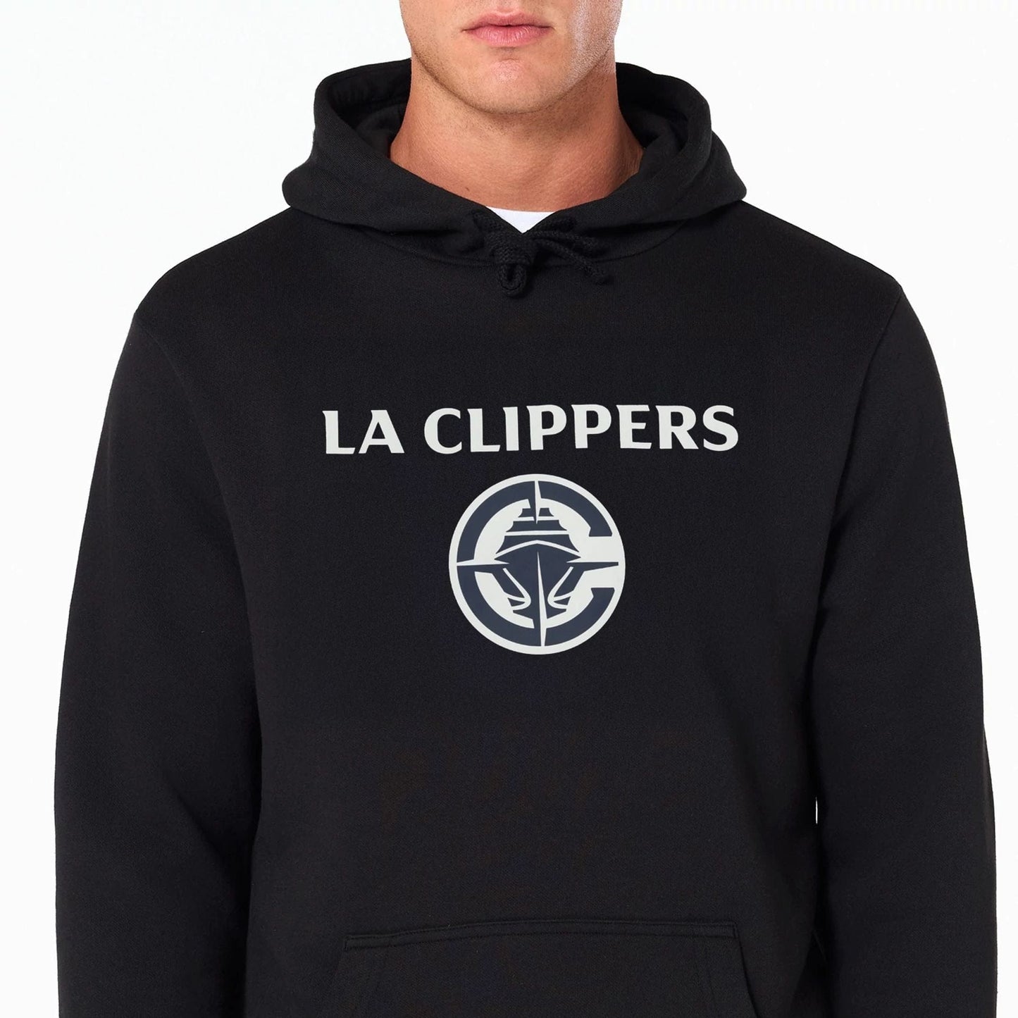 The Male model is wearing LA Clippers NBA Black Pullover Hoodie 5