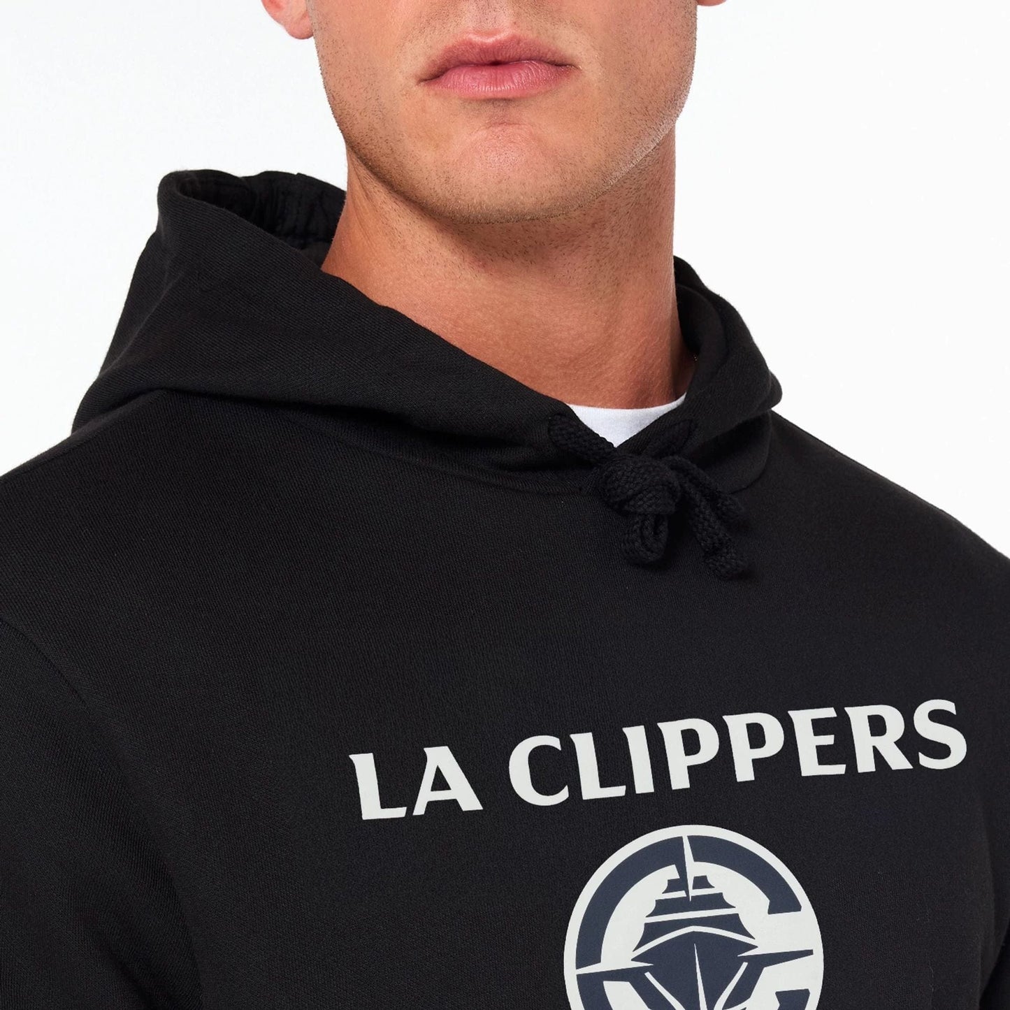 The Male model is wearing LA Clippers NBA Black Pullover Hoodie 3