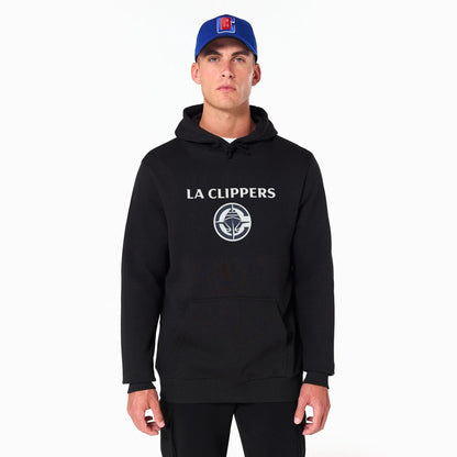 The Male model is wearing LA Clippers NBA Black Pullover Hoodie 1
