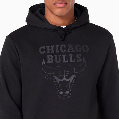 The Male model is wearing Chicago Bulls NBA Black Pullover Hoodie 2
