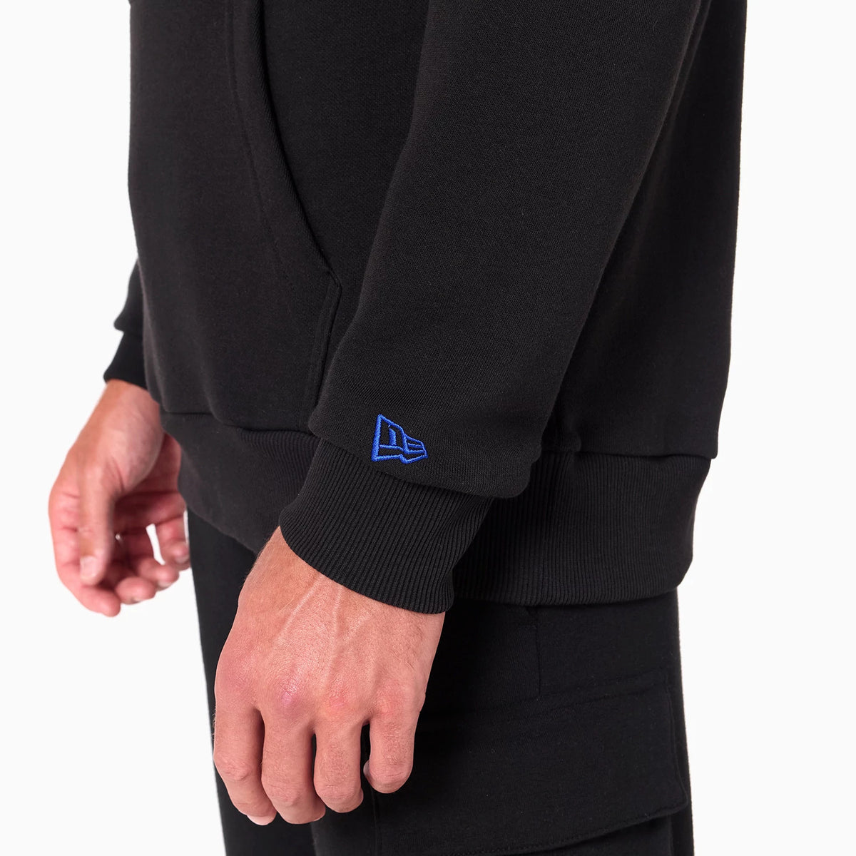 The Male model is wearing Golden State Warriors NBA Black Pullover Hoodie 5