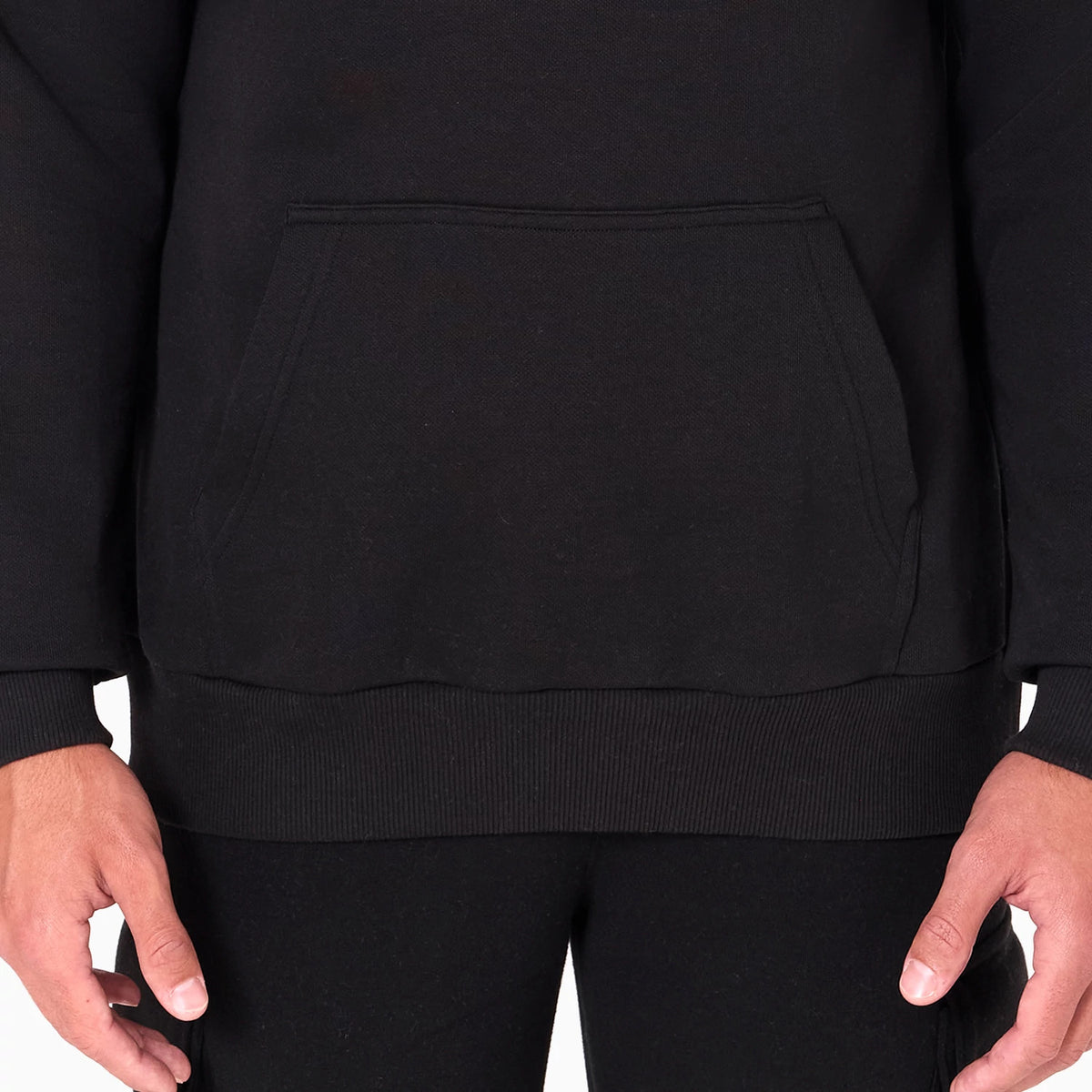 The Male model is wearing Atlanta Hawks NBA Black Pullover Hoodie 5