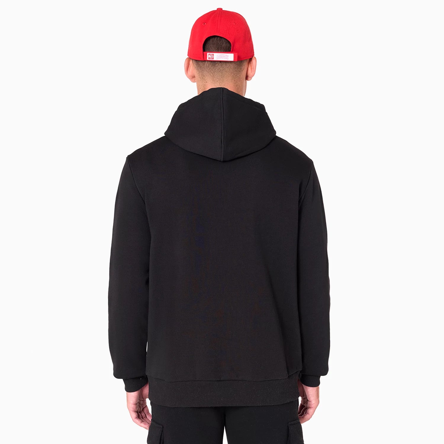 The Male model is wearing Atlanta Hawks NBA Black Pullover Hoodie 2