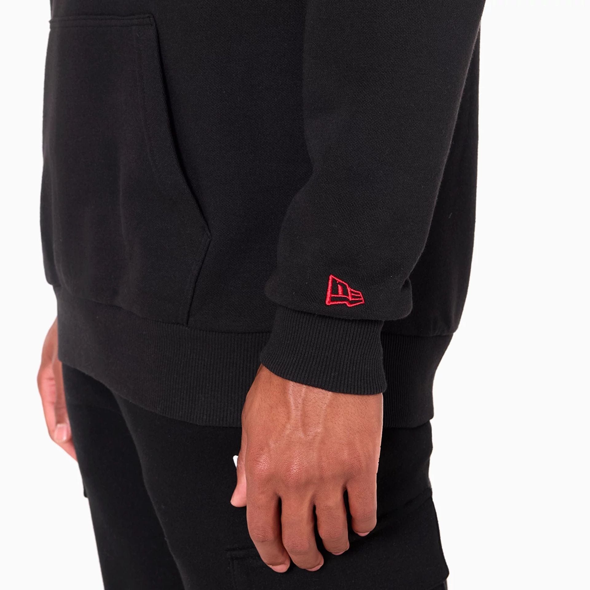 The Male model is wearing Toronto Raptors NBA Black Pullover Hoodie 6