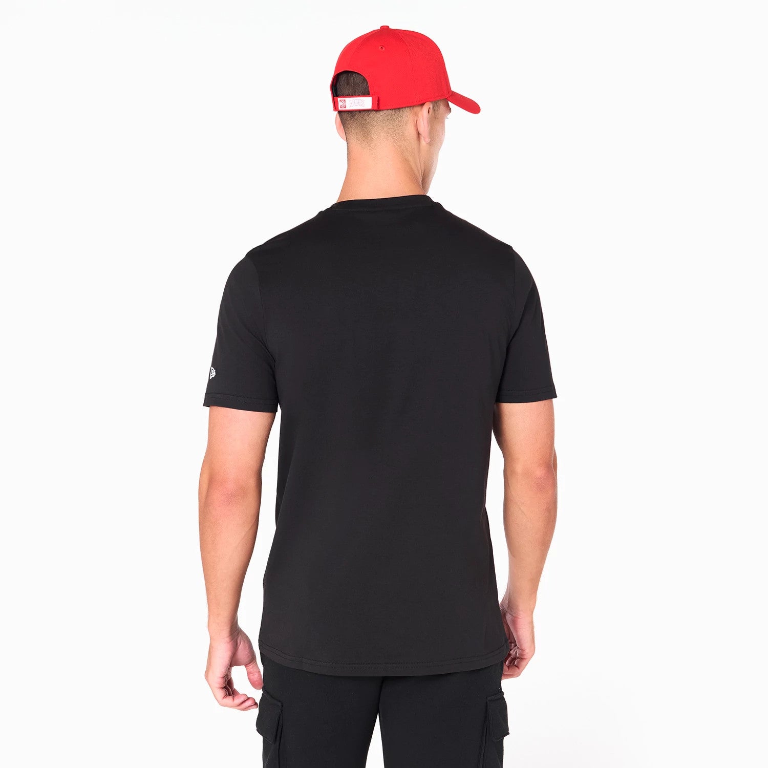 The Male model is wearing Atlanta Hawks NBA Black T-Shirt 7