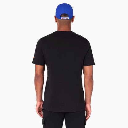 The Male model is wearing New York Knicks NBA Black T-Shirt 7