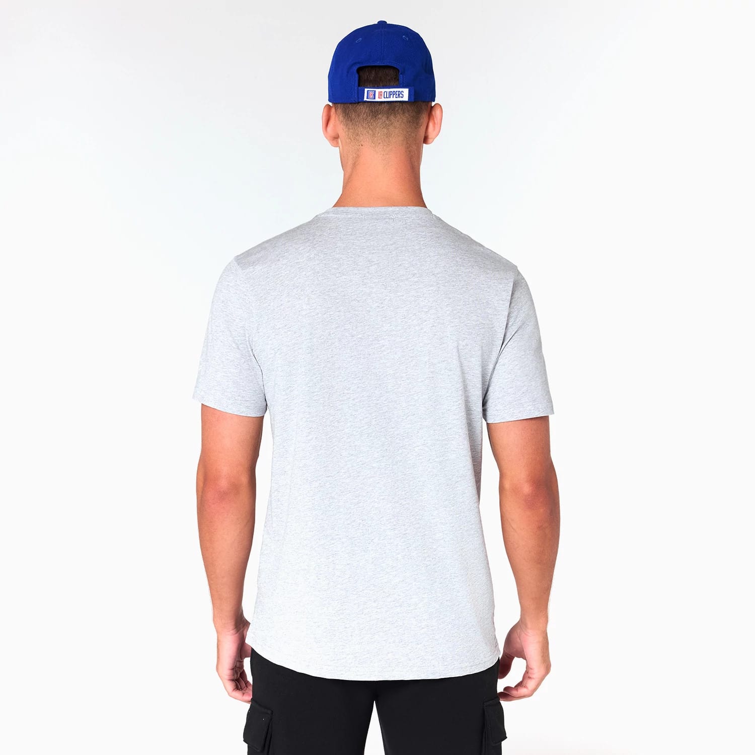 The Male model is wearing LA Clippers NBA Grey T-Shirt 7