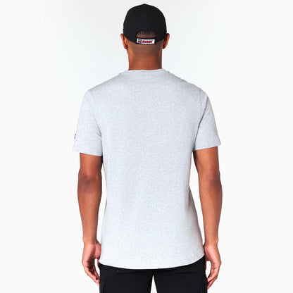 The Male model is wearing Miami Heat NBA Grey T-Shirt 7