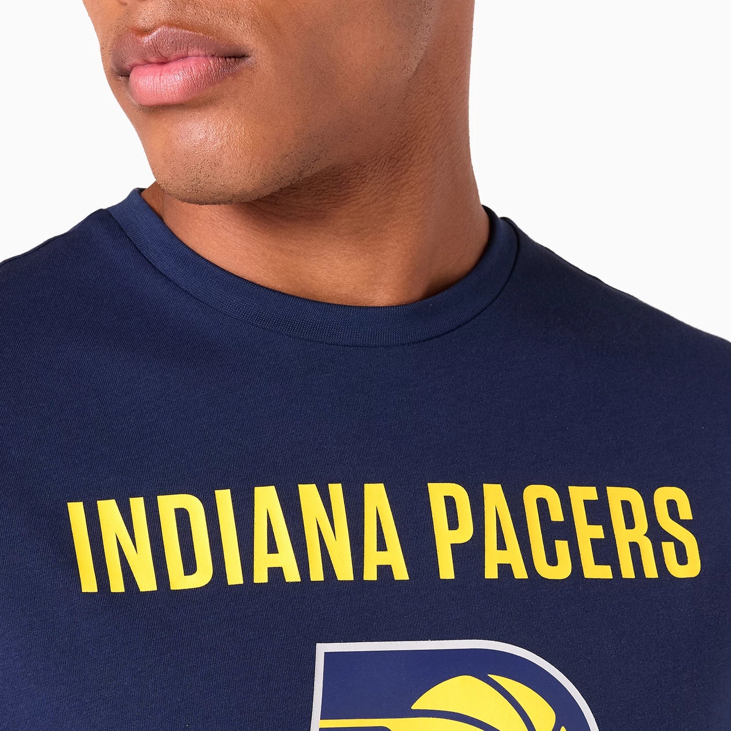 The Male model is wearing Indiana Pacers Graphic NBA Navy T-Shirt 4