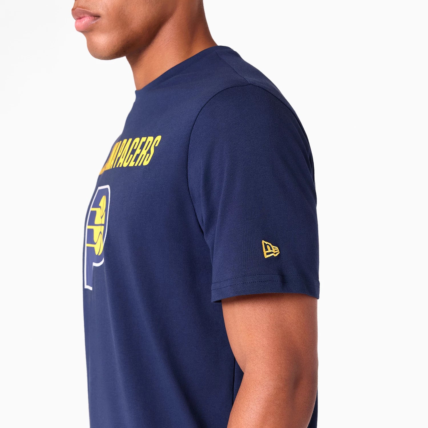 The Male model is wearing Indiana Pacers Graphic NBA Navy T-Shirt 5