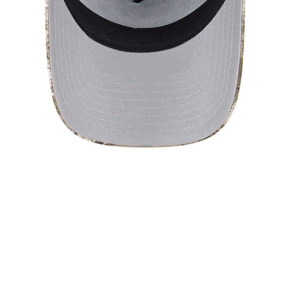 Pictured is this MLB Realtree Camo New York Yankees 9FORTY A-Frame Trucker Adjustable cap in navy. 2