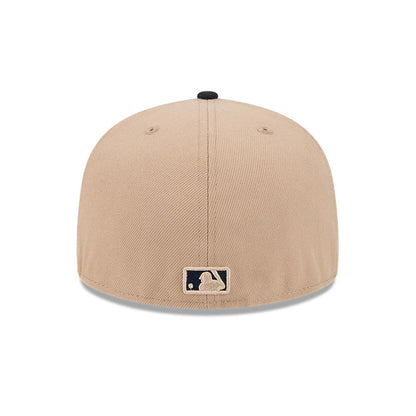 Pictured is this MLB Evergreen Boston Red Sox 59FIFTY Fitted cap in light beige. 7