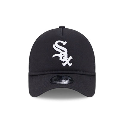 Pictured is this MLB Evergreen Chicago White Sox 9FORTY A-Frame cap in black. 2