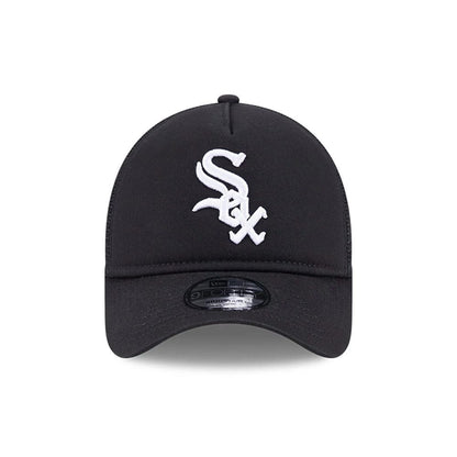 Pictured is this MLB Evergreen Chicago White Sox 9FORTY A-Frame cap in black. 2