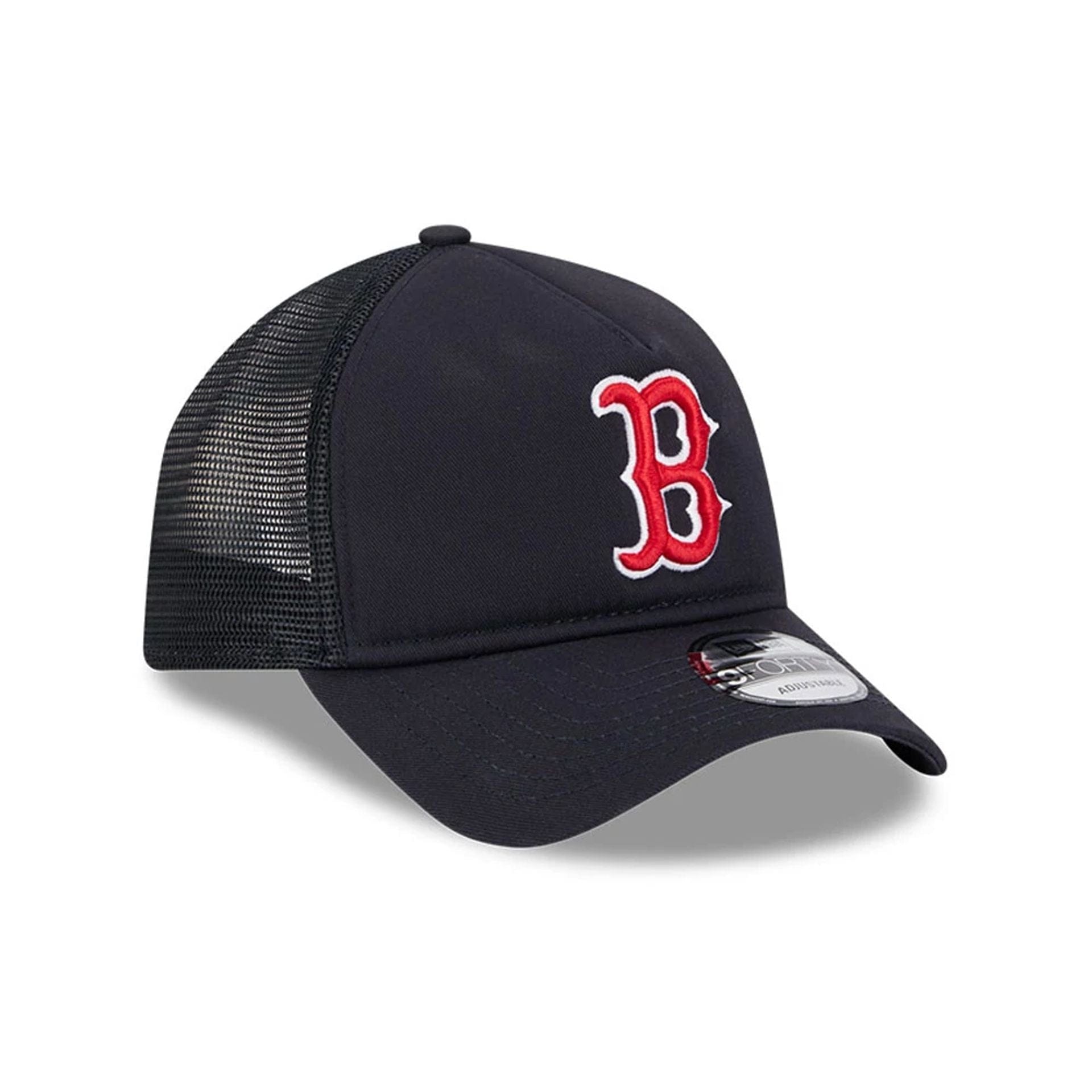 Pictured is this MLB Evergreen Boston Red Sox 9FORTY A-Frame cap in navy. 3