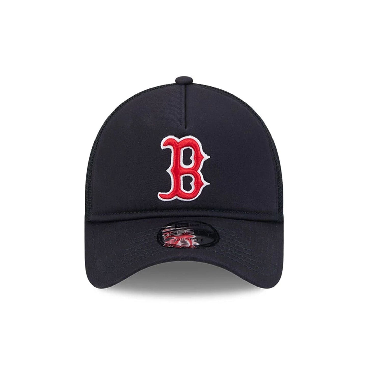Pictured is this MLB Evergreen Boston Red Sox 9FORTY A-Frame cap in navy. 2