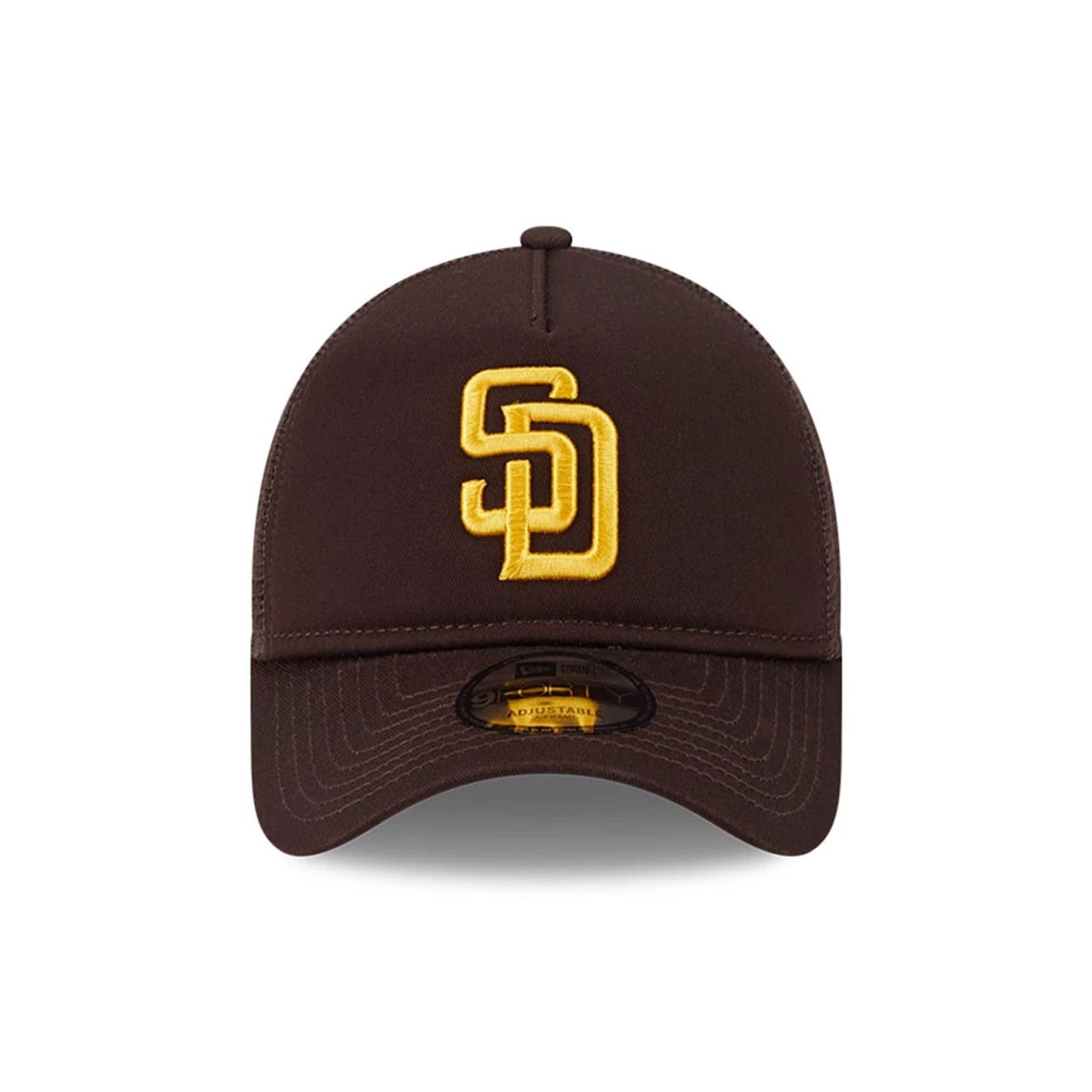 Pictured is this MLB Evergreen San Diego Padres 9FORTY A-Frame cap in dark brown. 2