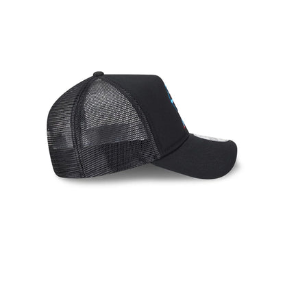 Pictured is this MLB Evergreen Miami Marlins 9FORTY A-Frame cap in black. 5