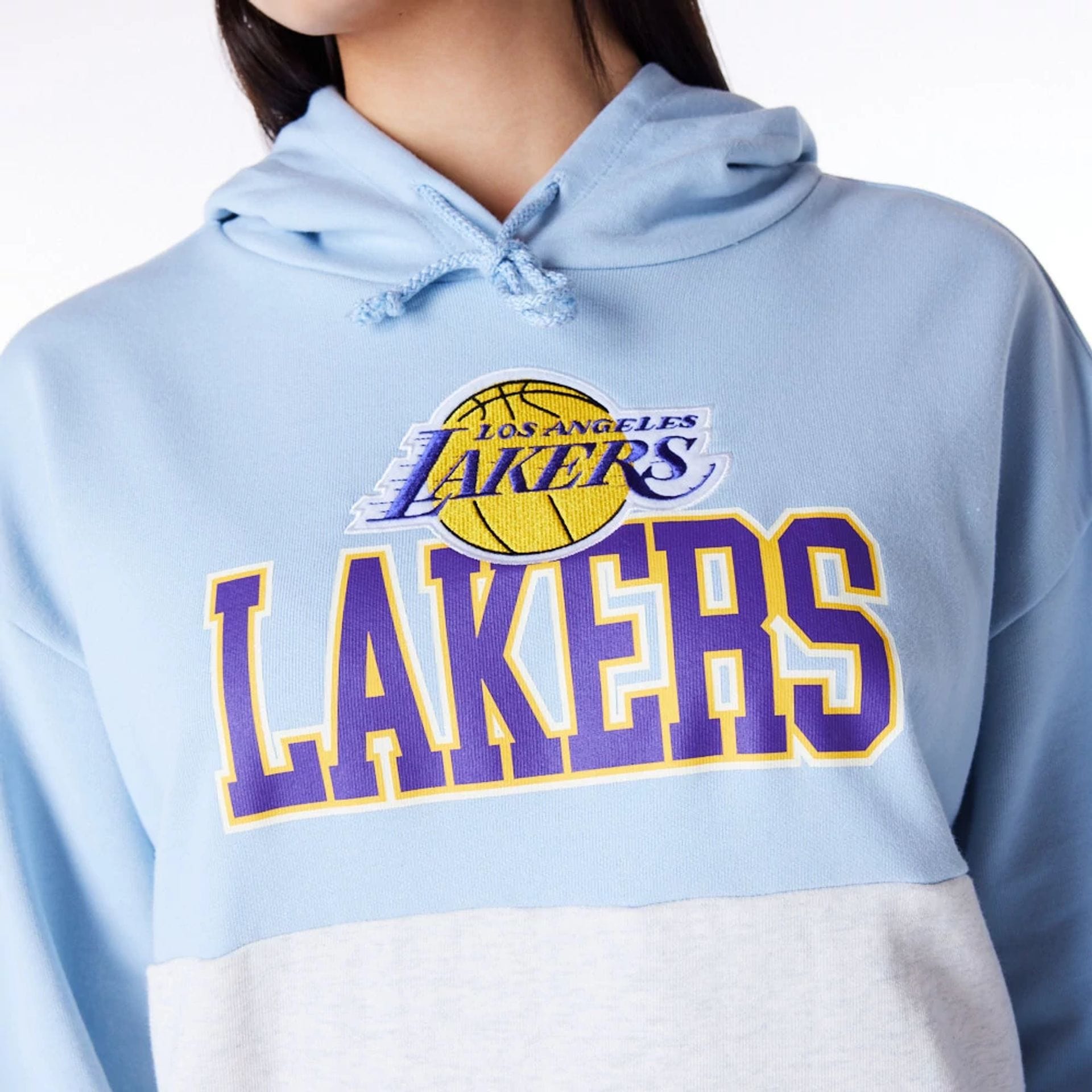 LA Lakers Womens NBA Pastel Blue Oversized Pullover Hoodie