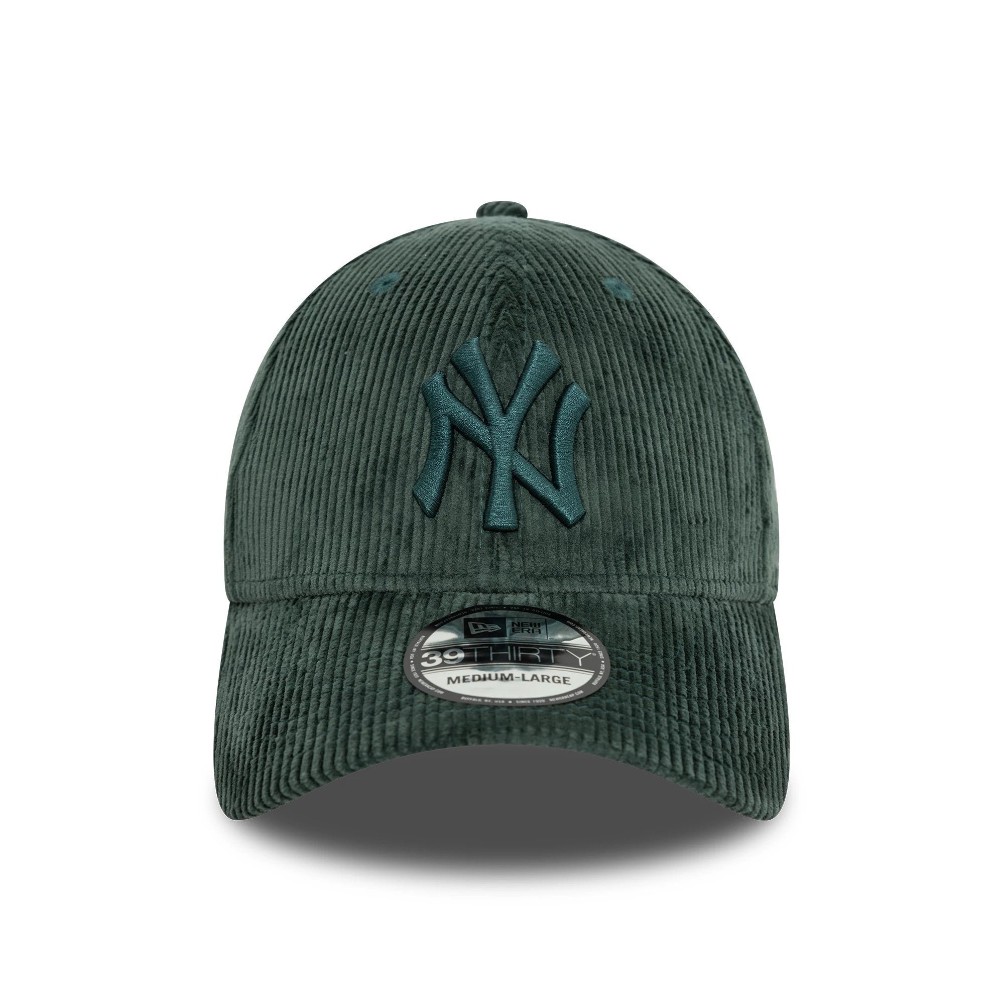 This is a New York Yankees Cord Dark Green 39THIRTY Stretch Fit Cap 2