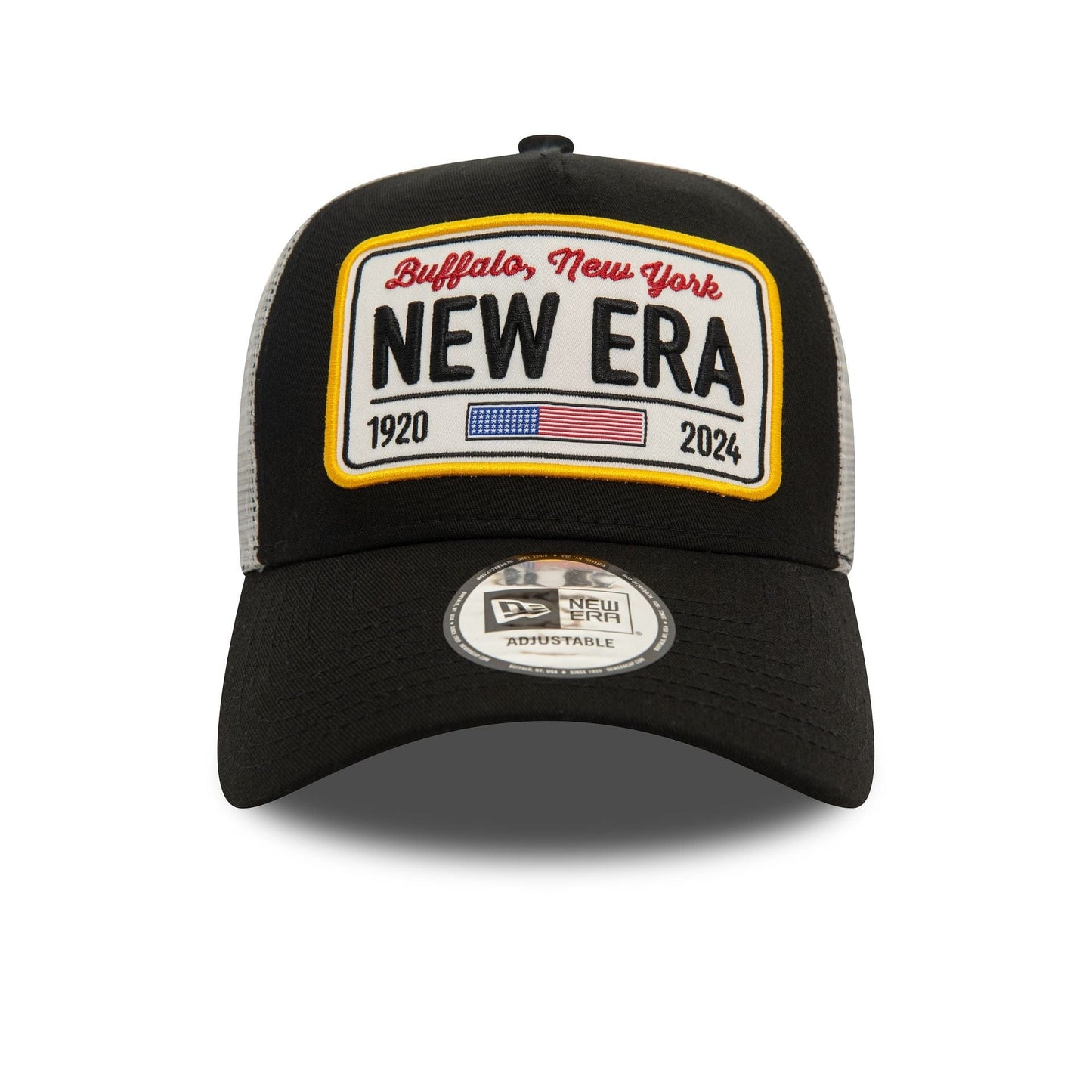 Pictured is this New Era Patch 9FORTY E-Frame Adjustable Tucker cap in Black. 2