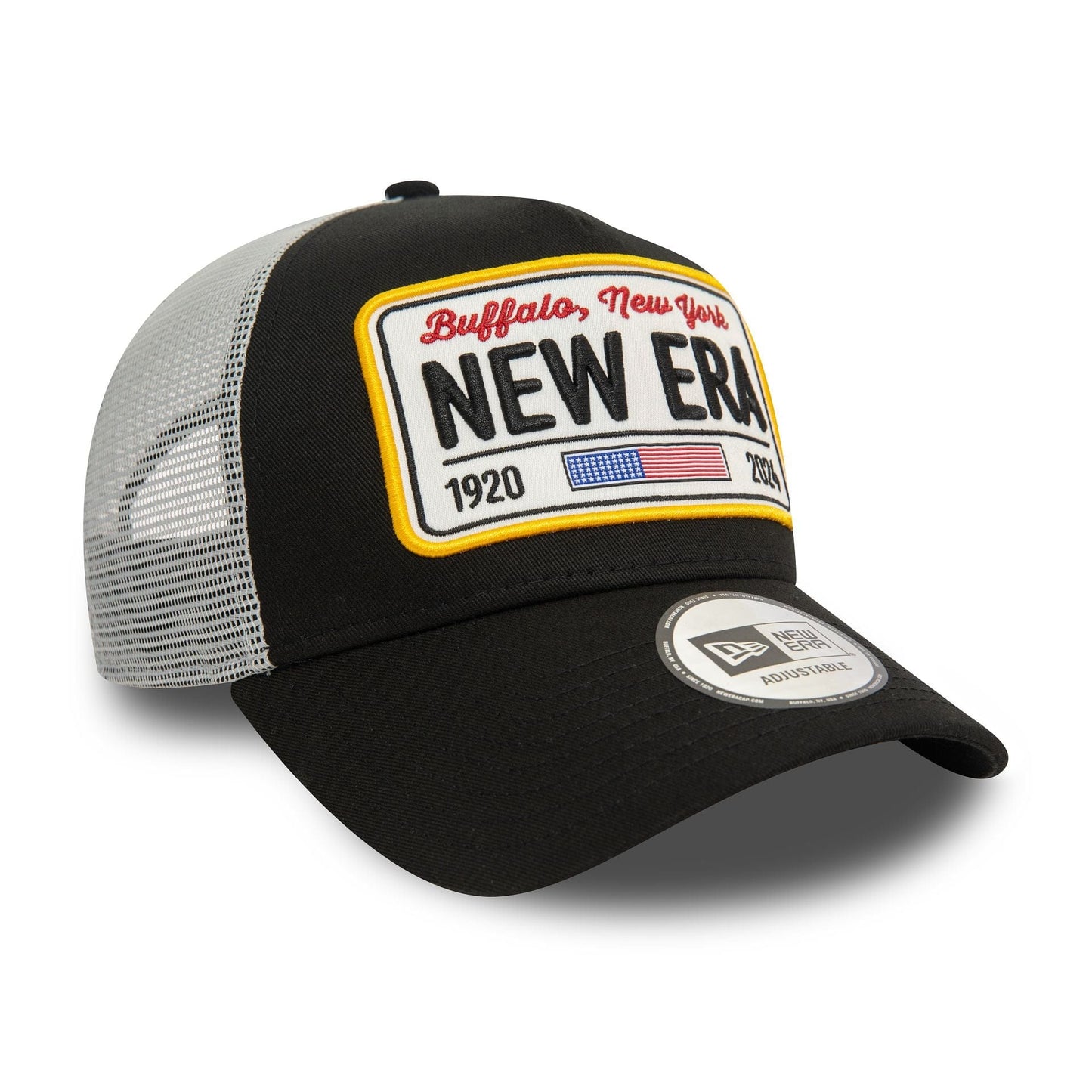 Pictured is this New Era Patch 9FORTY E-Frame Adjustable Tucker cap in Black. 3