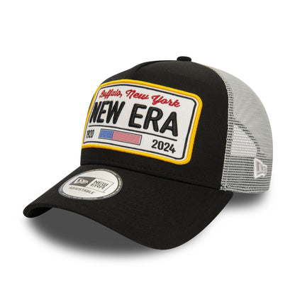 Pictured is this New Era Patch 9FORTY E-Frame Adjustable Tucker cap in Black. 1