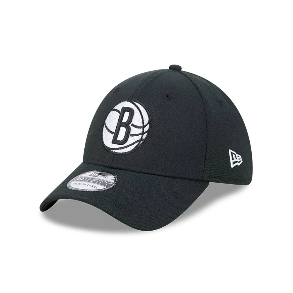 Pictured is this NBA Evergreen Brooklyn Nets 39THIRTY Stretch Fit cap in black. 1