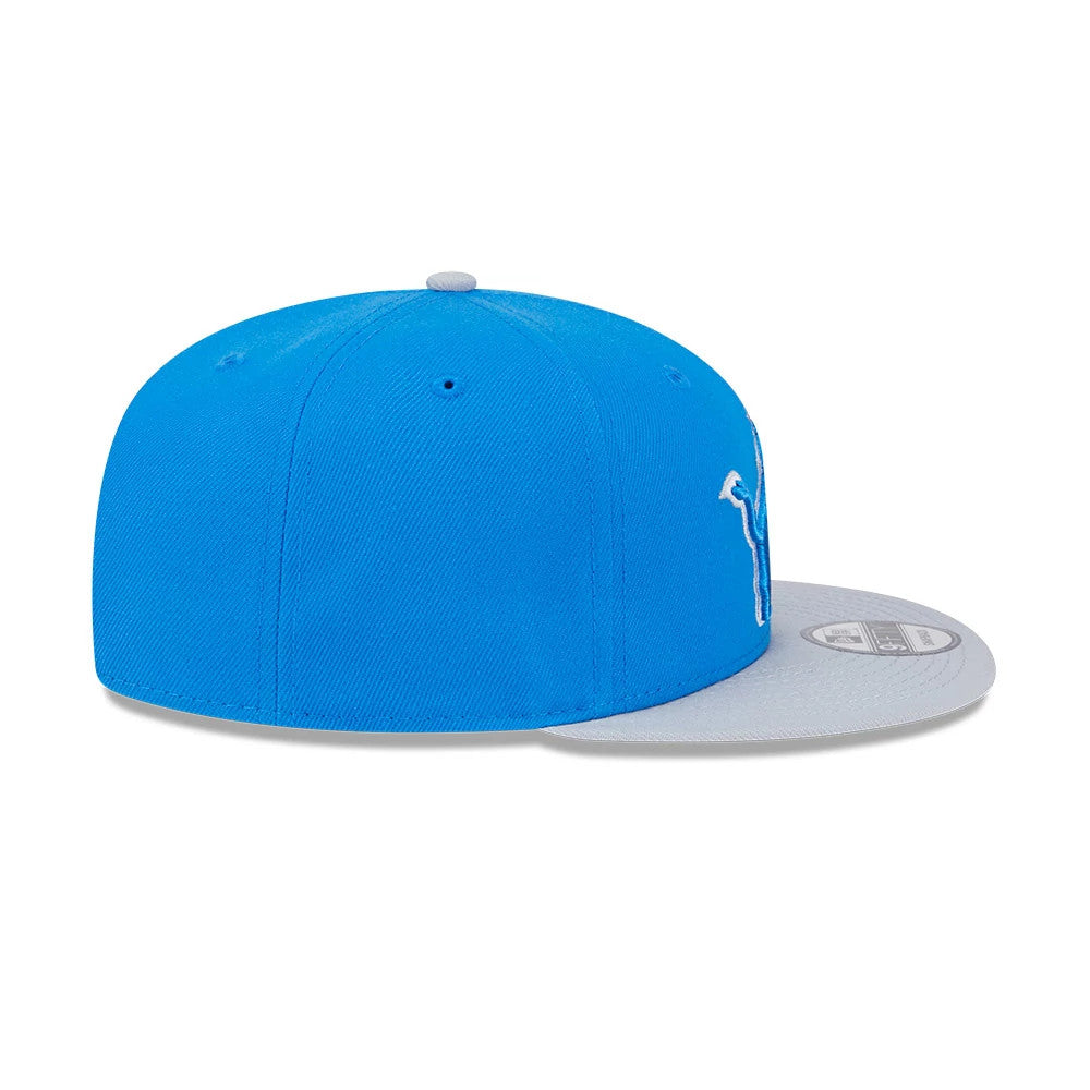 Pictured is this NFL Evergreen Detroit Lions 9FIFTY Snapback cap in blue. 6