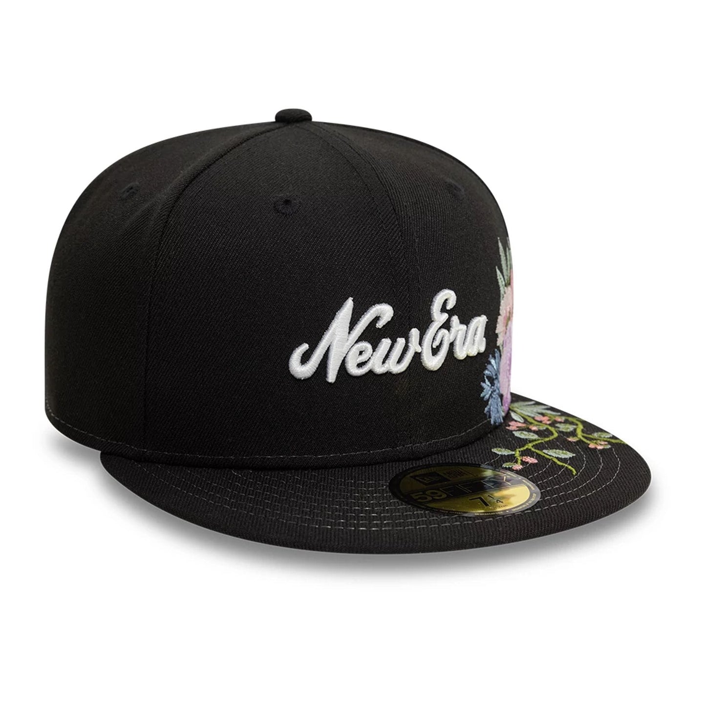 Pictured is this New Era Floral Emblem Black 59FIFTY Fitted Cap 4