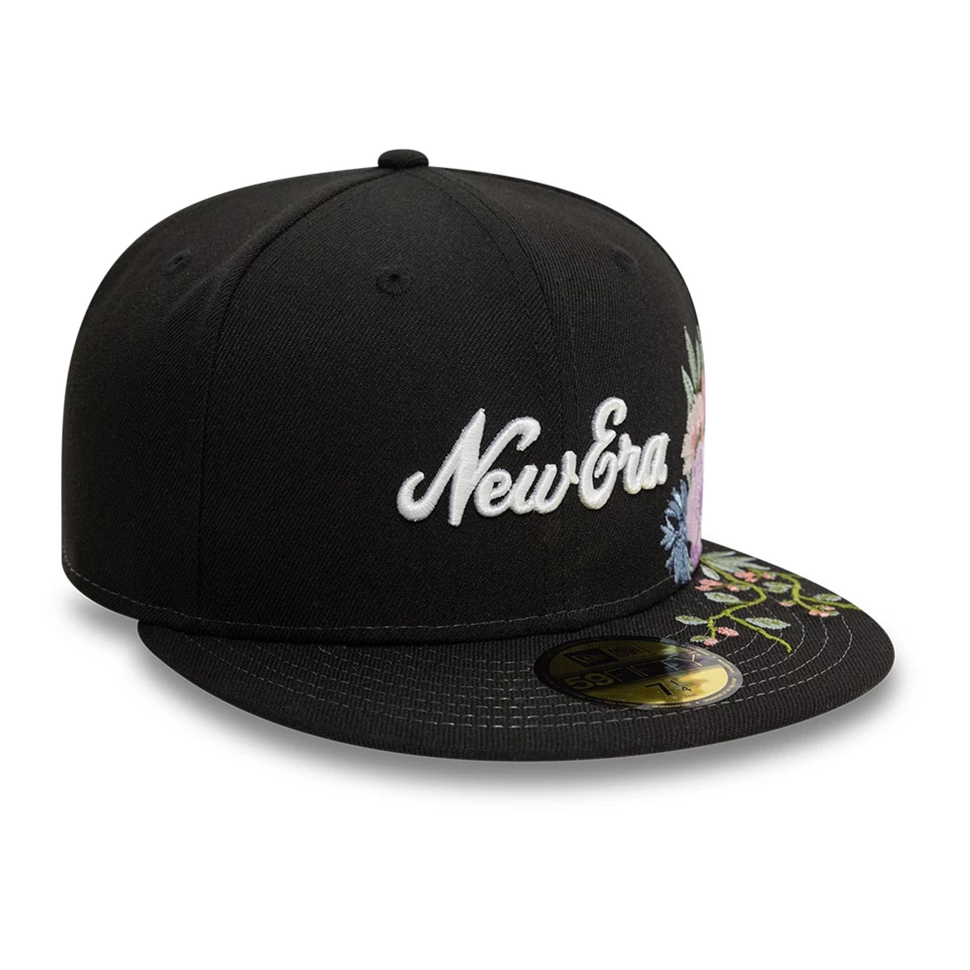 Pictured is this New Era Floral Emblem Black 59FIFTY Fitted Cap 4