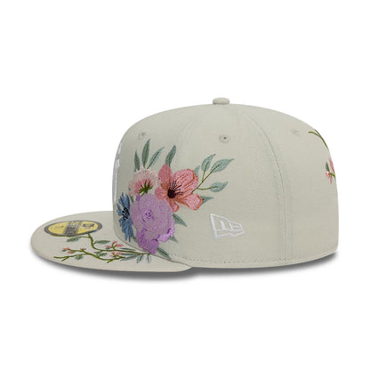 Pictured is this New York Yankees MLB Floral Light Beige 59FIFTY Fitted Cap 6