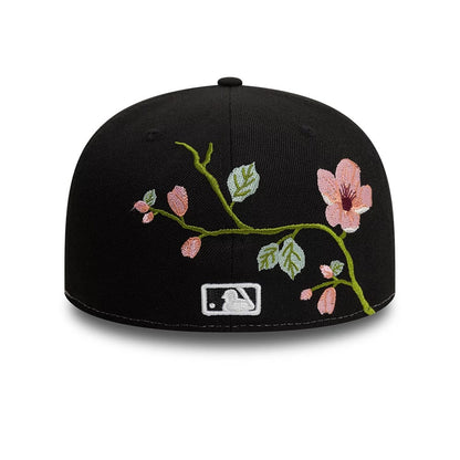 Pictured is this Chicago White Sox MLB Floral Black 59FIFTY Fitted Cap 5