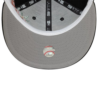 Pictured is this Chicago White Sox MLB Floral Black 59FIFTY Fitted Cap 2